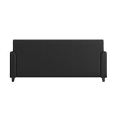 Agent 3 Piece Reception Set with Charging Banks and Solid Wood Legs in Black LeatherSoft