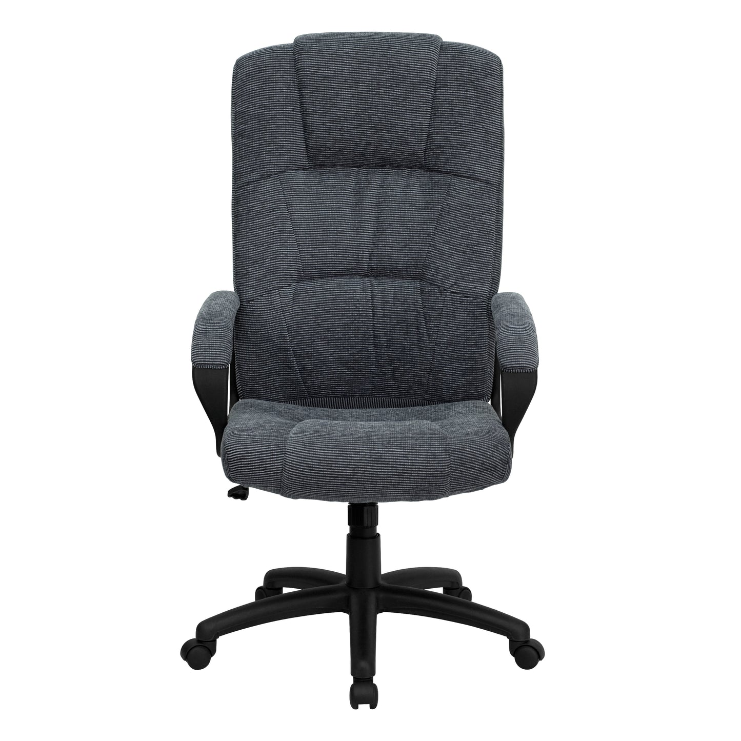 Rochelle High Back Gray Fabric Executive Swivel Office Chair with Arms