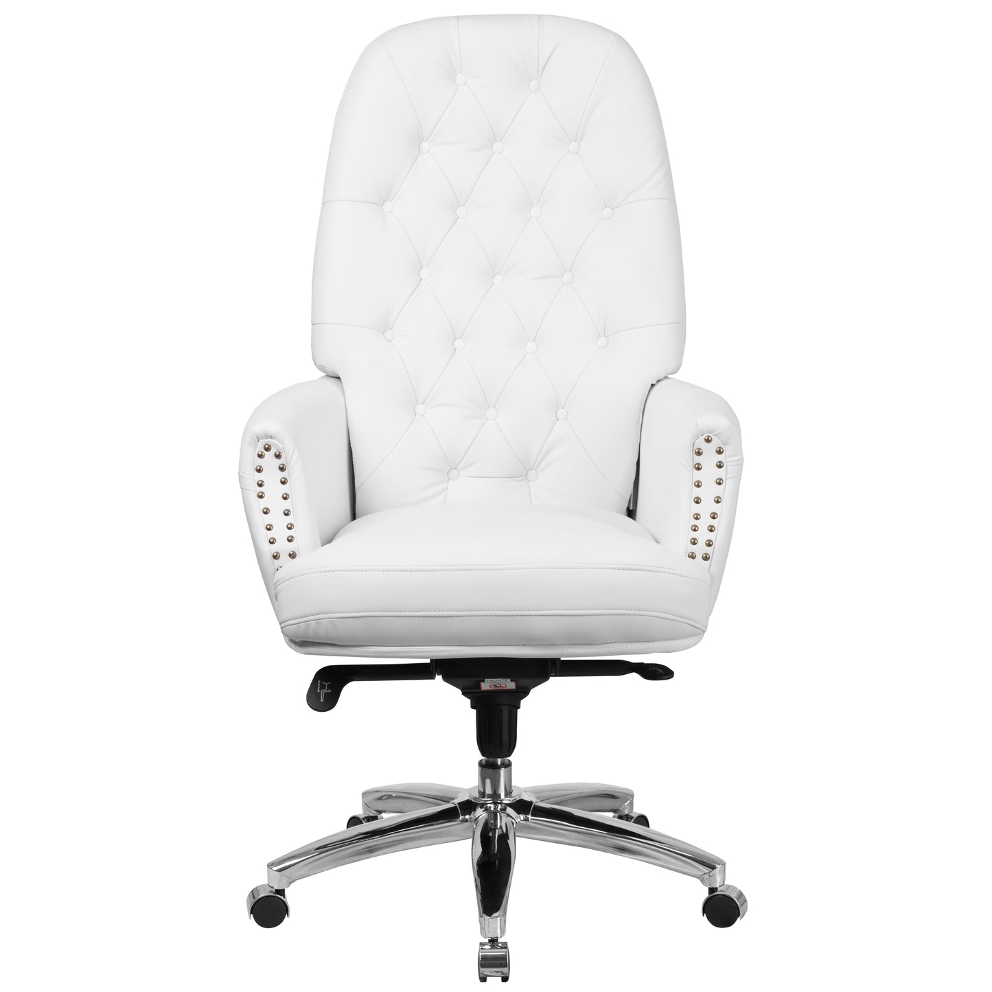 Hansel High Back Traditional Tufted White LeatherSoft Multifunction Executive Swivel Ergonomic Office Chair with Arms