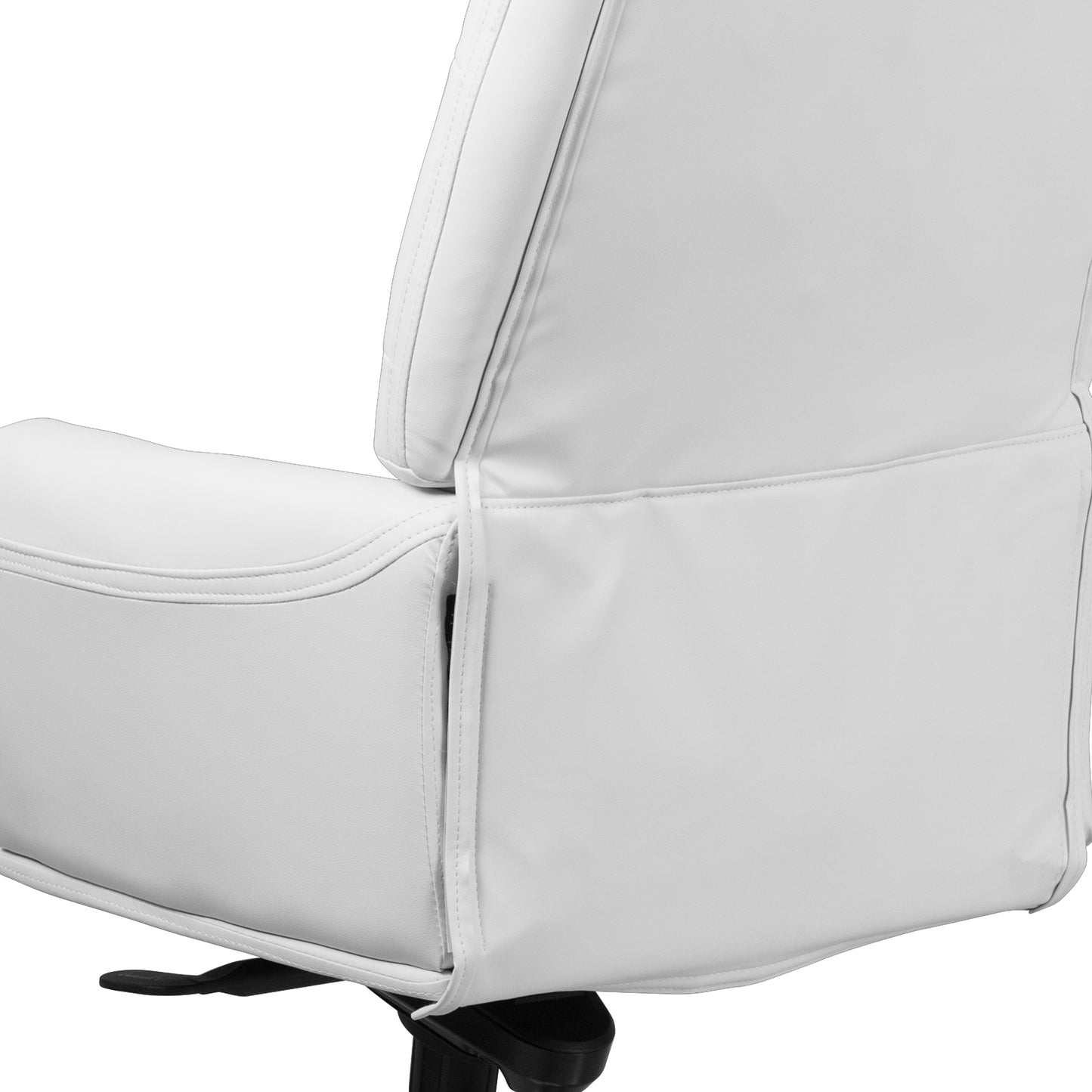 Hansel High Back Traditional Tufted White LeatherSoft Multifunction Executive Swivel Ergonomic Office Chair with Arms