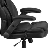 Hansel Extreme Comfort High Back Black LeatherSoft Executive Swivel Ergonomic Office Chair with Flip-Up Arms