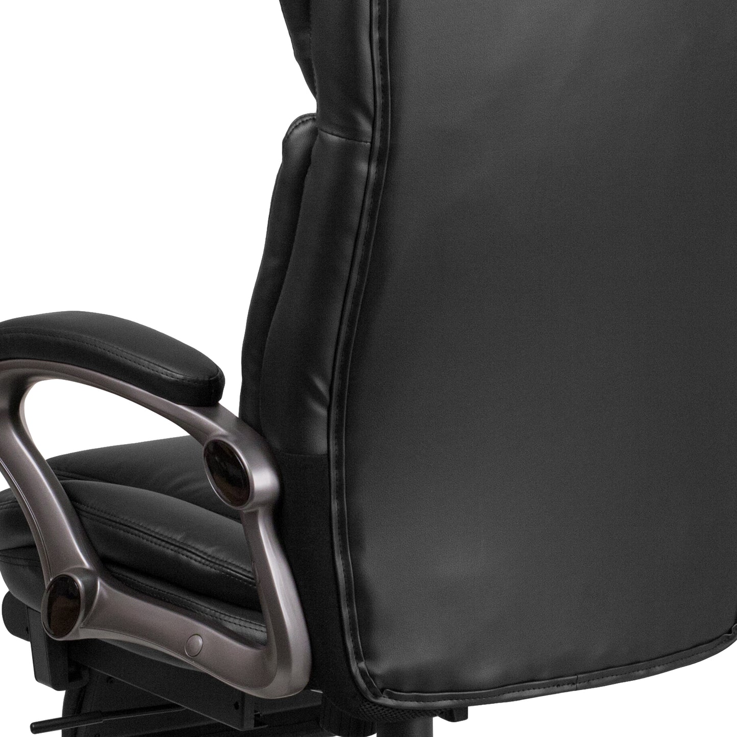 Martin High Back Black LeatherSoft Executive Reclining Ergonomic Swivel Office Chair with Outer Lumbar Cushion and Arms