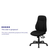 Hughes High Back Black Fabric Multifunction Swivel Ergonomic Task Office Chair