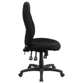 Hughes High Back Black Fabric Multifunction Swivel Ergonomic Task Office Chair