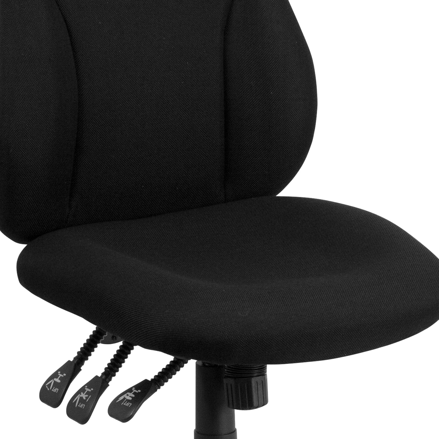 Hughes High Back Black Fabric Multifunction Swivel Ergonomic Task Office Chair