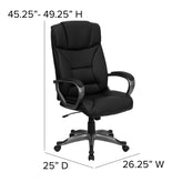 Hansel High Back Black LeatherSoft Executive Swivel Office Chair with Arms