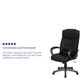 Hansel High Back Black LeatherSoft Executive Swivel Office Chair with Arms