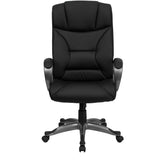 Hansel High Back Black LeatherSoft Executive Swivel Office Chair with Arms