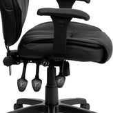 Hansel High Back Black LeatherSoft Multifunction Executive Swivel Ergonomic Office Chair with Lumbar Support Knob with Arms