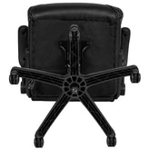 Hansel High Back Black LeatherSoft Executive Swivel Office Chair with Double Layered Headrest and Open Arms