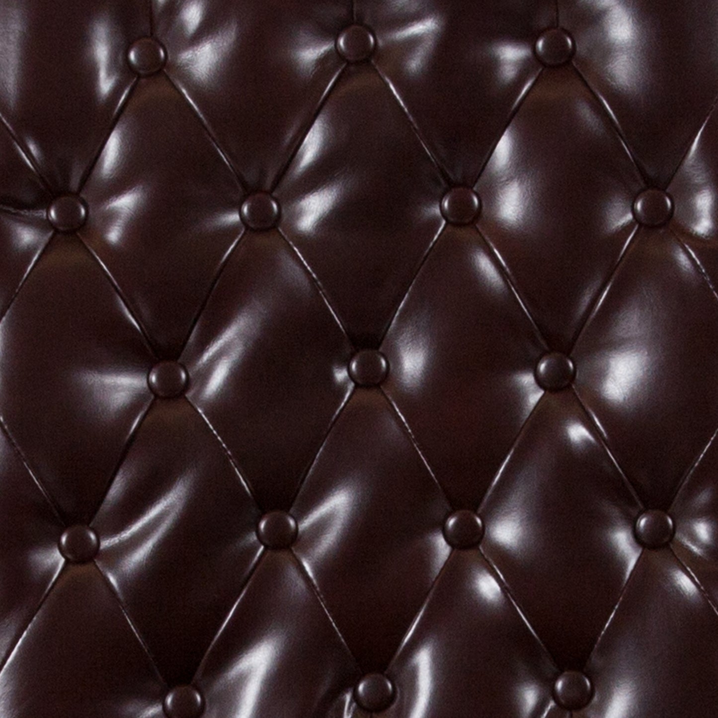 HERCULES Series Brown LeatherSoft Parsons Chair with Rolled Back, Accent Nail Trim and Walnut Finish