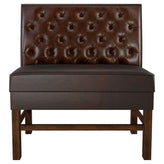 Button Tufted Back Restaurant Booth with Extended Wood Legs - Bar Height19f907fb8634a91e35