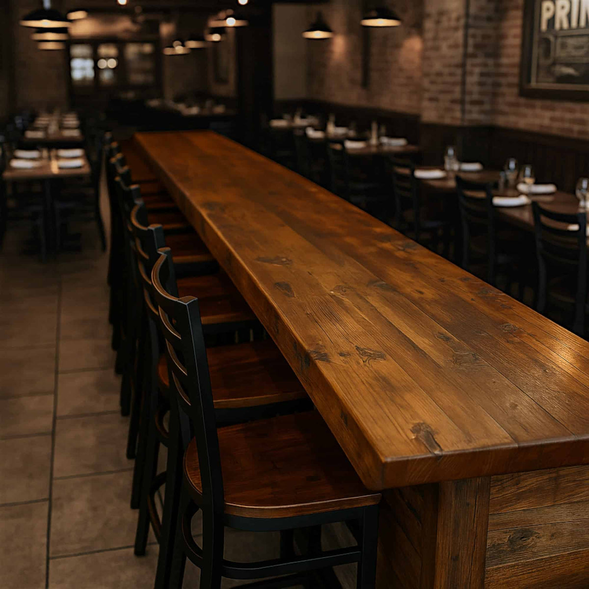 Solid 30"W Reclaimed Wood Bar Tops