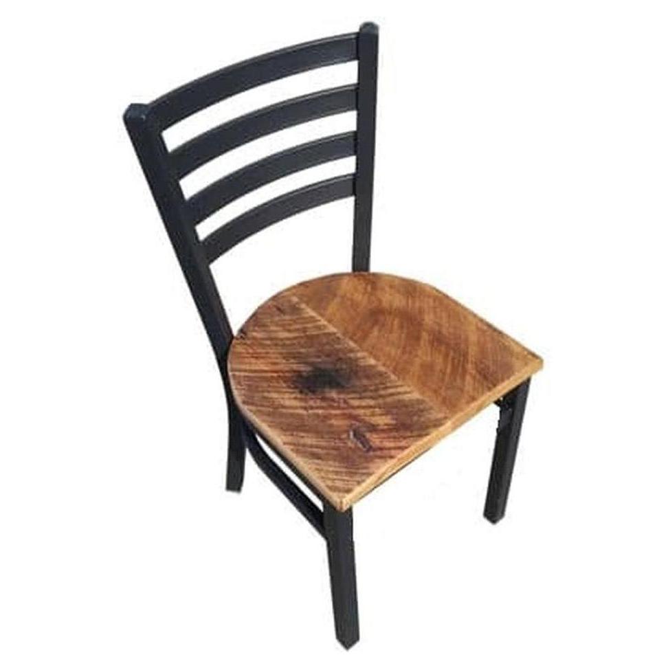 Industrial Ladderback Chairs with Reclaimed Wood Seats