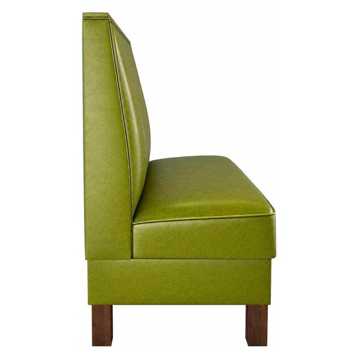6 Channels Back Booth with Legs in Green Vinyl - Set of 5