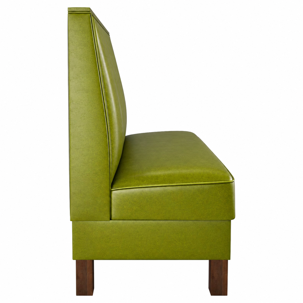 6 Channels Back Booth with Legs in Green Vinyl - Set of 5
