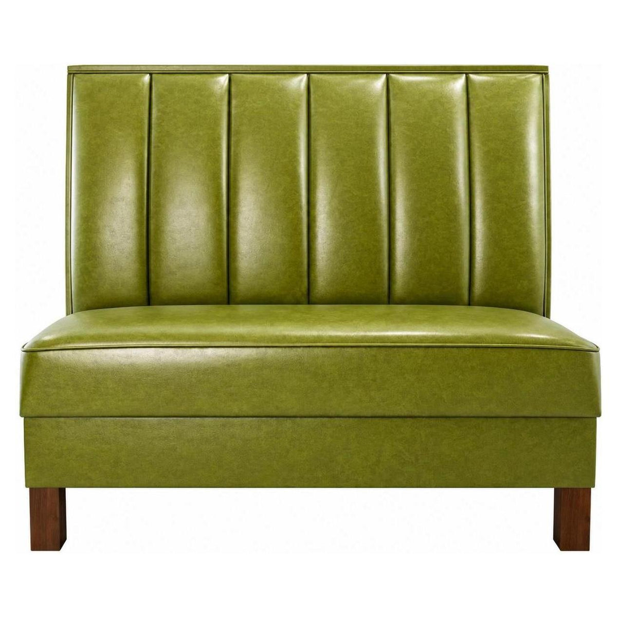 6 Channels Back Booth with Legs in Green Vinyl - Set of 5