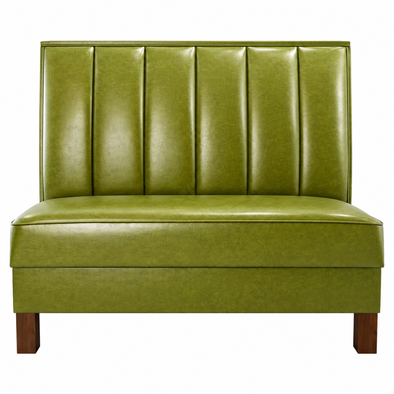 6 Channels Back Booth with Legs in Green Vinyl - Set of 5