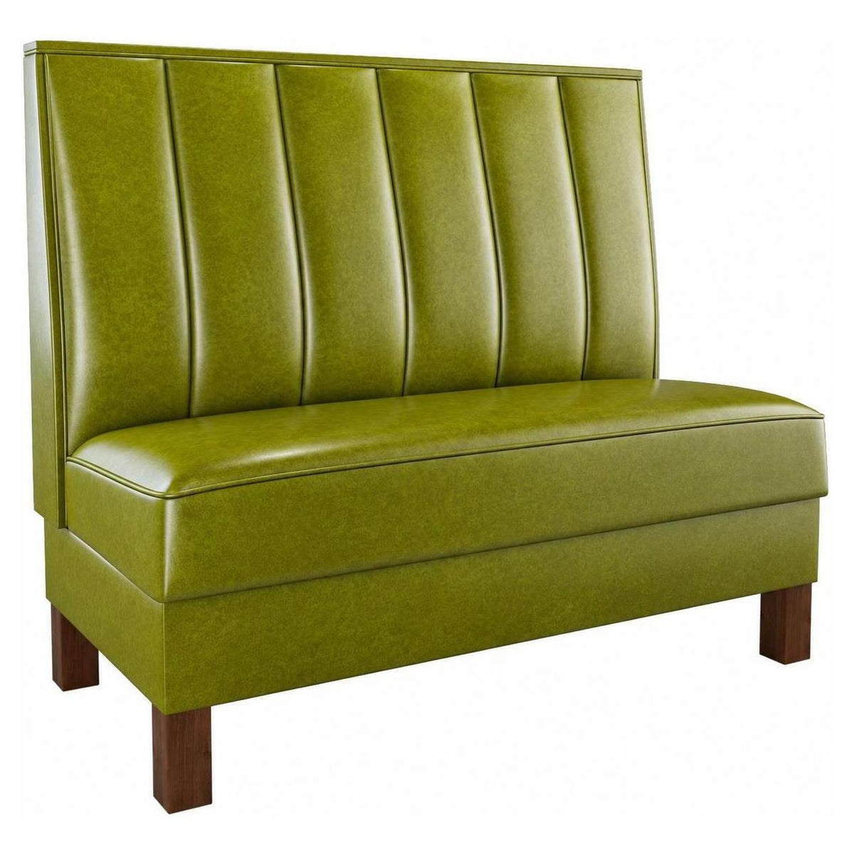 6 Channels Back Booth with Legs in Green Vinyl - Set of 5