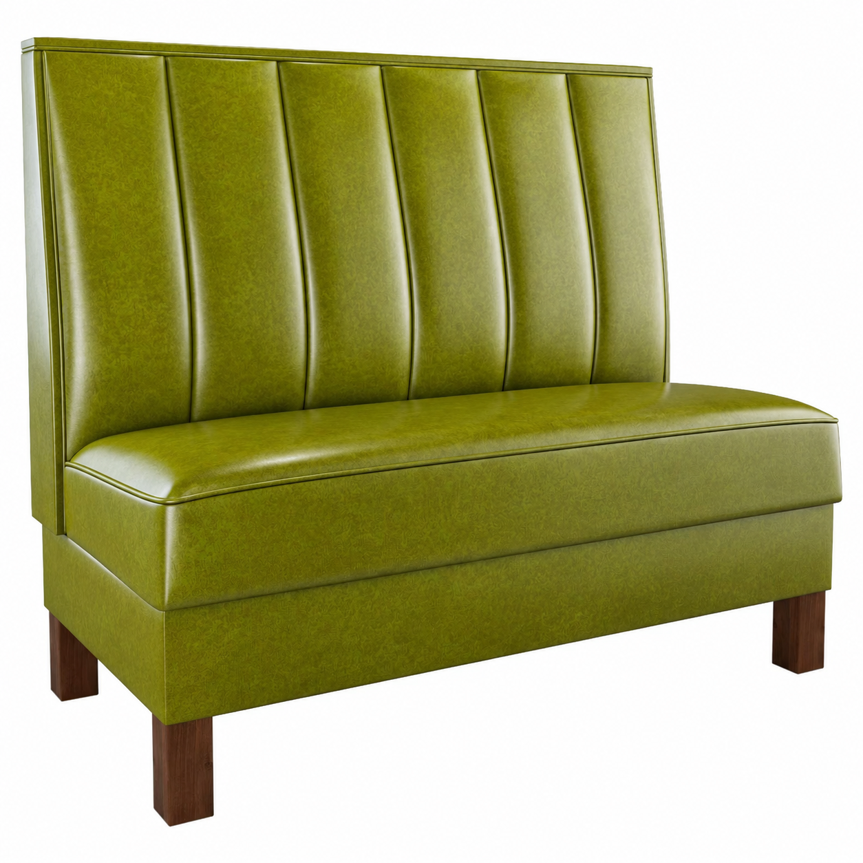 6 Channels Back Booth with Legs in Green Vinyl - Set of 5