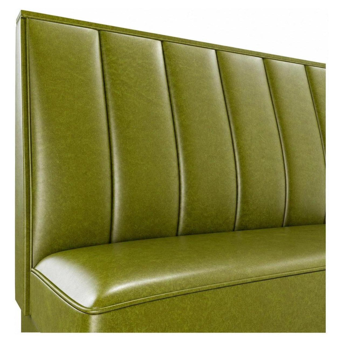 6 Channels Back Booth with Legs in Green Vinyl - Set of 5