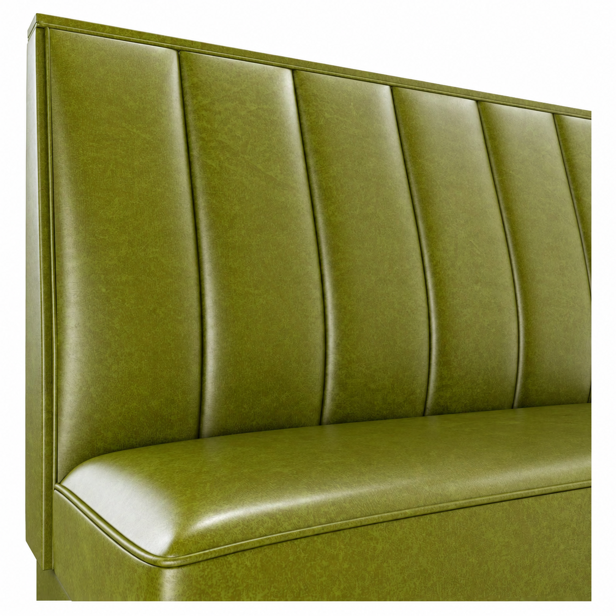 6 Channels Back Booth with Legs in Green Vinyl - Set of 5