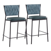 Braided Tania 24" Fixed-Height Counter Stool - Set of 2