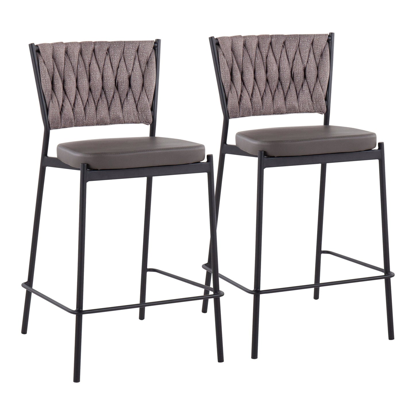 Braided Tania 24" Fixed-Height Counter Stool - Set of 2
