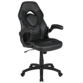 X10 Gaming Chair, Racing Style Ergonomic Office Chair, Height Adjustable Swivel Computer Chair with Flip-Up Arms, Black LeatherSoft