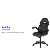 X10 Gaming Chair, Racing Style Ergonomic Office Chair, Height Adjustable Swivel Computer Chair with Flip-Up Arms, Black LeatherSoft