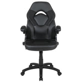 X10 Gaming Chair, Racing Style Ergonomic Office Chair, Height Adjustable Swivel Computer Chair with Flip-Up Arms, Black LeatherSoft