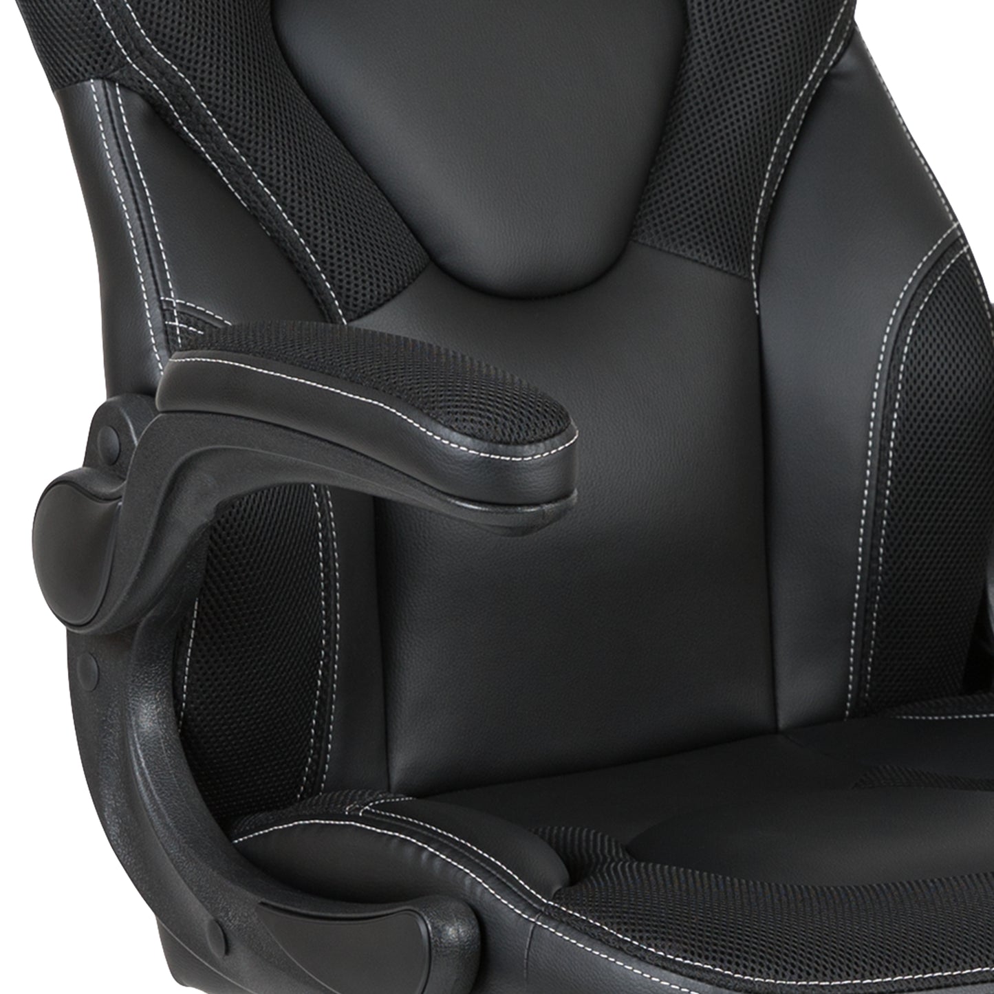 X10 Gaming Chair, Racing Style Ergonomic Office Chair, Height Adjustable Swivel Computer Chair with Flip-Up Arms, Black LeatherSoft