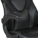 X10 Gaming Chair, Racing Style Ergonomic Office Chair, Height Adjustable Swivel Computer Chair with Flip-Up Arms, Black LeatherSoft