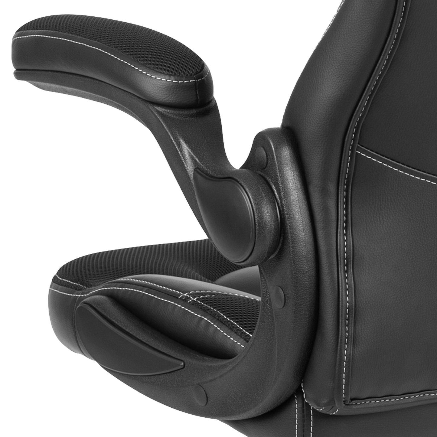 X10 Gaming Chair, Racing Style Ergonomic Office Chair, Height Adjustable Swivel Computer Chair with Flip-Up Arms, Black LeatherSoft