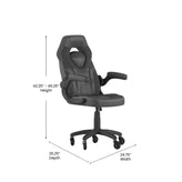 X10 Gaming Chair Racing Office Computer PC Adjustable Chair with Flip-up Arms and Transparent Roller Wheels, Black LeatherSoft