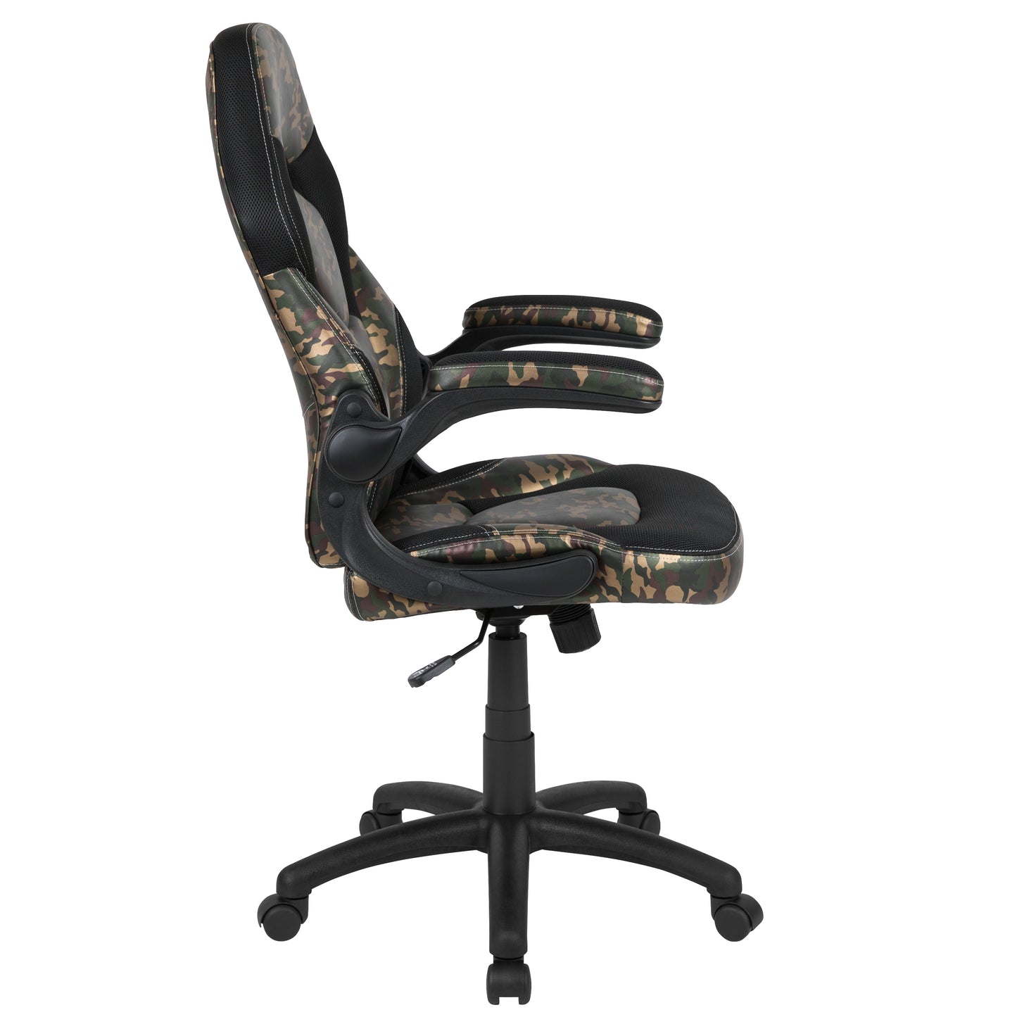 X10 Gaming Chair, Racing Style Ergonomic Office Chair, Height Adjustable Swivel Computer Chair with Flip-Up Arms, Camouflage/Black LeatherSoft