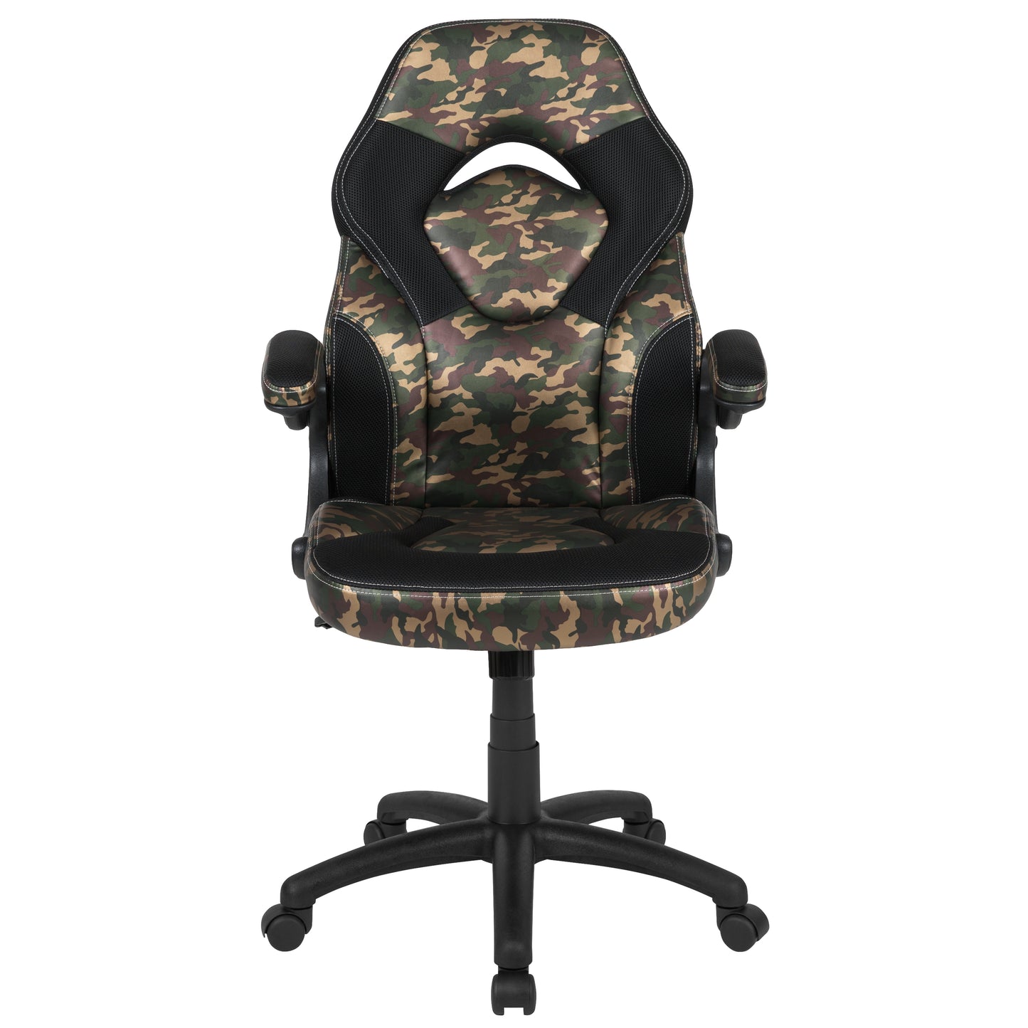 X10 Gaming Chair, Racing Style Ergonomic Office Chair, Height Adjustable Swivel Computer Chair with Flip-Up Arms, Camouflage/Black LeatherSoft