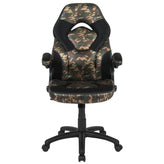 X10 Gaming Chair, Racing Style Ergonomic Office Chair, Height Adjustable Swivel Computer Chair with Flip-Up Arms, Camouflage/Black LeatherSoft