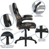 X10 Gaming Chair, Racing Style Ergonomic Office Chair, Height Adjustable Swivel Computer Chair with Flip-Up Arms, Camouflage/Black LeatherSoft