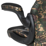 X10 Gaming Chair, Racing Style Ergonomic Office Chair, Height Adjustable Swivel Computer Chair with Flip-Up Arms, Camouflage/Black LeatherSoft