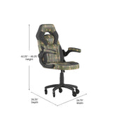 X10 Gaming Chair Racing Computer PC Adjustable Chair with Flip-up Arms and Transparent Roller Wheels, Camouflage/Black LeatherSoft