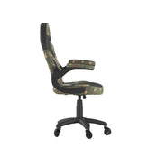 X10 Gaming Chair Racing Computer PC Adjustable Chair with Flip-up Arms and Transparent Roller Wheels, Camouflage/Black LeatherSoft