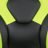 X10 Gaming Chair, Racing Style Ergonomic Office Chair, Height Adjustable Swivel Computer Chair with Flip-Up Arms, Neon Green/Black LeatherSoft