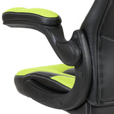 X10 Gaming Chair, Racing Style Ergonomic Office Chair, Height Adjustable Swivel Computer Chair with Flip-Up Arms, Neon Green/Black LeatherSoft