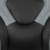 X10 Gaming Chair, Racing Style Ergonomic Office Chair, Height Adjustable Swivel Computer Chair with Flip-Up Arms, Gray/Black LeatherSoft