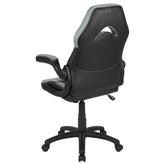 X10 Gaming Chair, Racing Style Ergonomic Office Chair, Height Adjustable Swivel Computer Chair with Flip-Up Arms, Gray/Black LeatherSoft