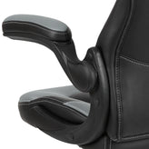 X10 Gaming Chair, Racing Style Ergonomic Office Chair, Height Adjustable Swivel Computer Chair with Flip-Up Arms, Gray/Black LeatherSoft