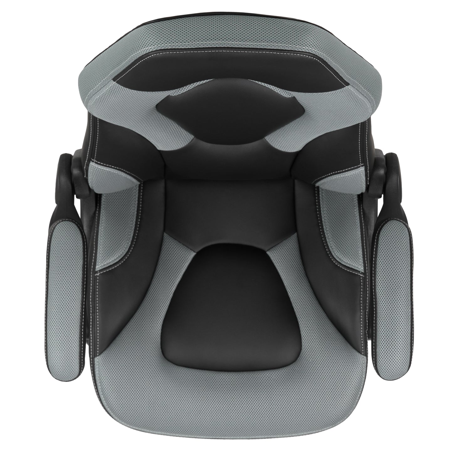 X10 Gaming Chair, Racing Style Ergonomic Office Chair, Height Adjustable Swivel Computer Chair with Flip-Up Arms, Gray/Black LeatherSoft