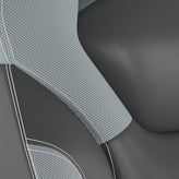 X10 Gaming Chair Racing Office Computer PC Adjustable Chair with Flip-up Arms and Transparent Roller Wheels, Gray/Black LeatherSoft