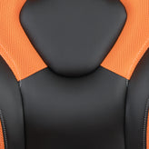 X10 Gaming Chair, Racing Style Ergonomic Office Chair, Height Adjustable Swivel Computer Chair with Flip-Up Arms, Orange/Black LeatherSoft
